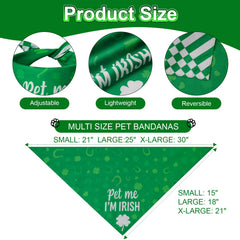 Bandana Agroon Saint-Patrick, face carreaux et rayures, variété de design pour votre compagnon.