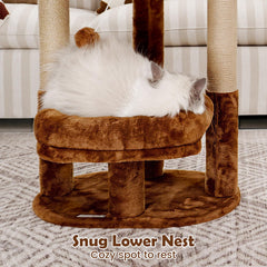 AGUPET Arbre-chat intérieur boule pendante intégrée pour le jeu interactif.