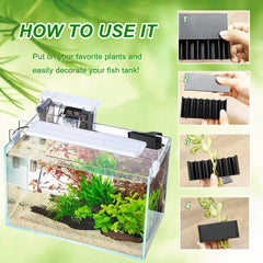 Aidmi porte-plante aquarium en plastique sûr pour poissons et plantes.
