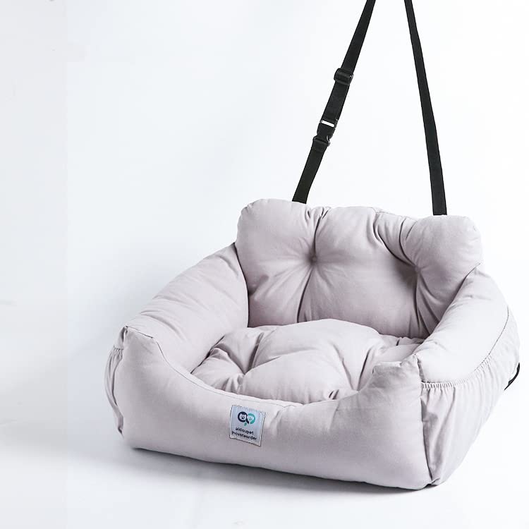 Aidoupet Booster Seat: vue d’installation avant, confort et sécurité pour chien ou chat.