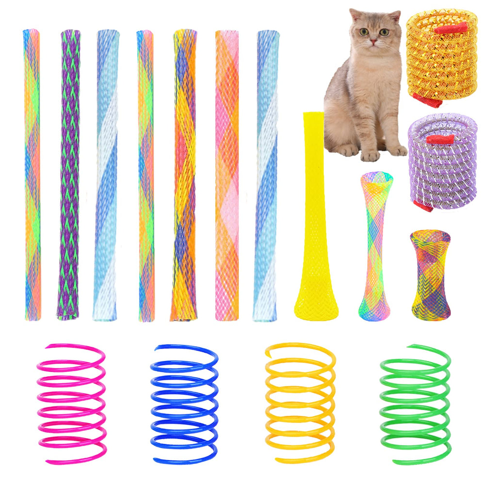 Aimicoca ensemble de 46 jouets chat : boucles colorées pour stimulation ludique.