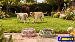 Bol en céramique 25 oz Aimusego, parfait pour repas quotidiens des animaux.