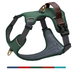 Harnais anti-pull vert AKAILEA pour chien, réduction de traction lors des promenades.