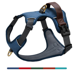 Harnais No Pull AKAILEA bleu pour chien moyen, allure et confort lors des promenades.