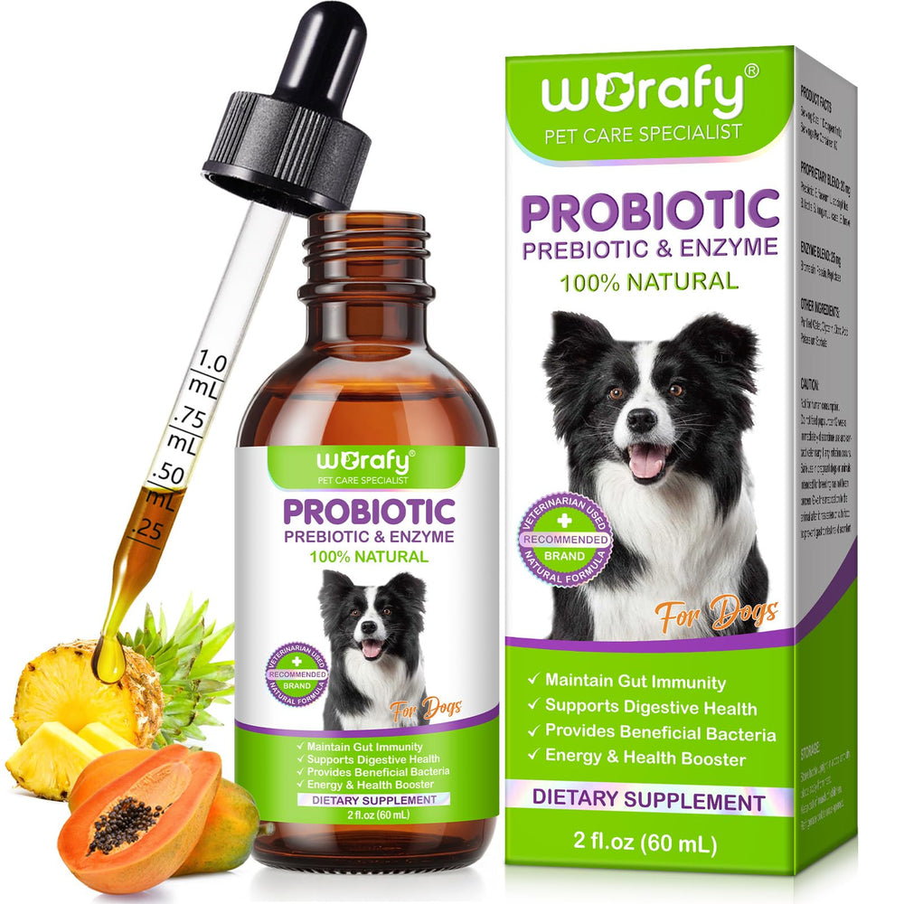 Akareni Probiotiques Liquides pour Chiens – Bouteille, soutien digestif quotidien.
