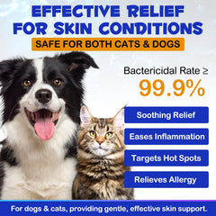 Relief prurit apporté par le spray hydrocortisone Akareni pour chien et chat.