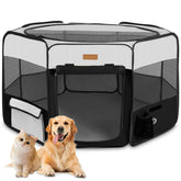 Enclos Akinerri pour chien pliable, accès rapide et sécurité assurée.
