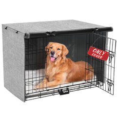 Housse Akinerri pour cage chien 42 pouces, portes doubles, imperméable et protectrice.