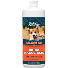 Alaska Naturals Huile Saumon Sauvage Chien Bouteille : soutien potentiel peau et pelage.