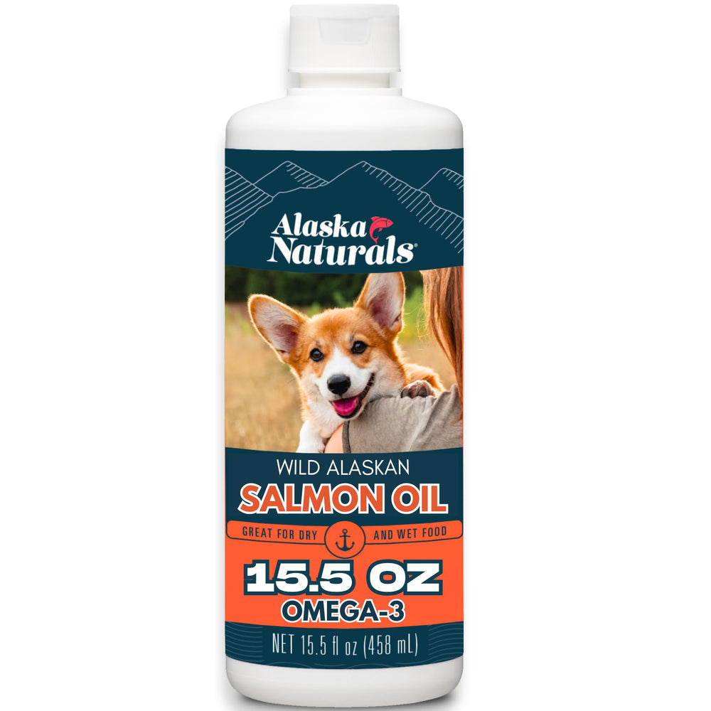 Alaska Naturals huile saumon sauvage pour chien – pelage sain et brillant.
