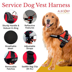 ALBCORP gilet service chien anneau en inox pour attache fiable.