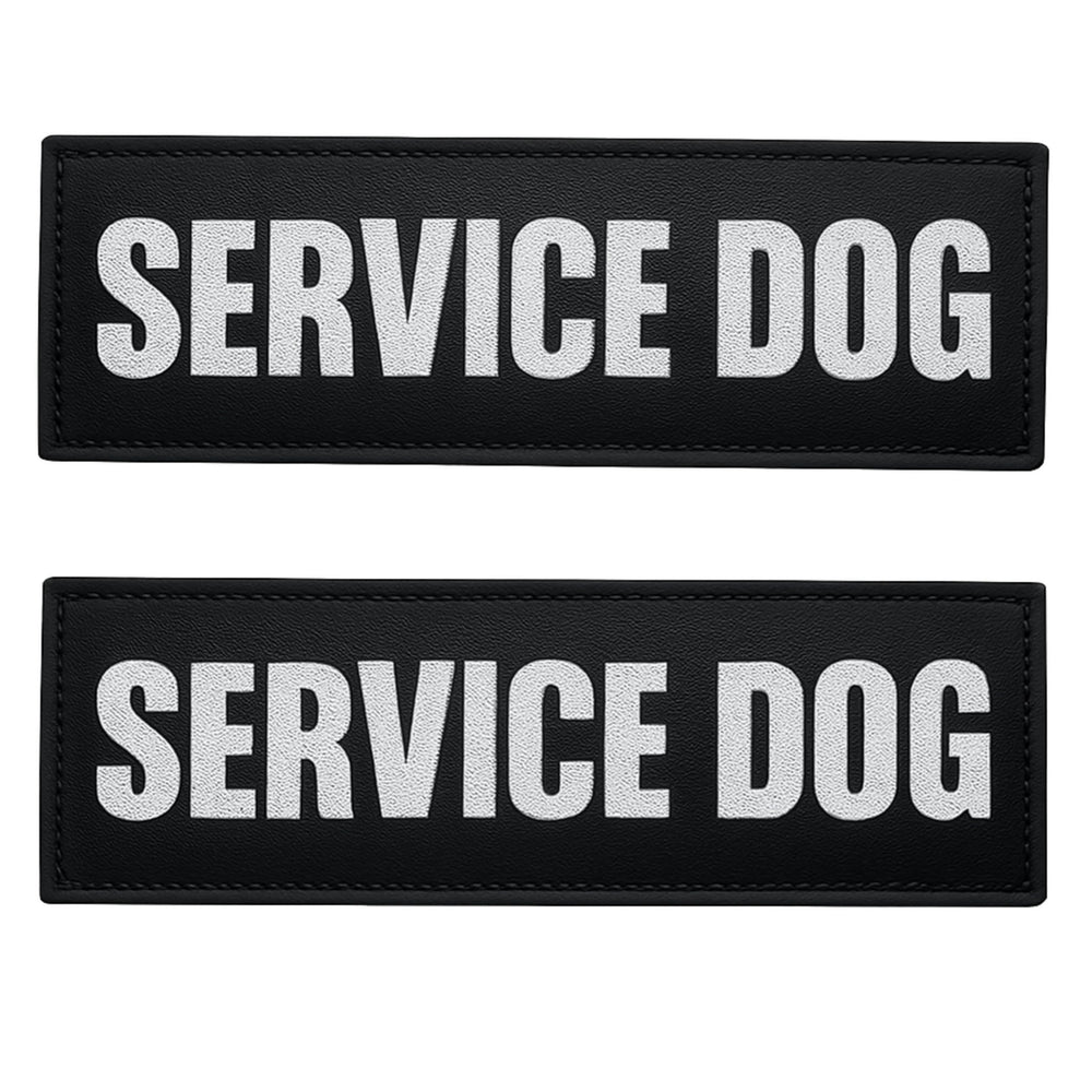 Patch réfléchissant ALBCORP CHIEN DE SERVICE pour meilleure visibilité nocturne.