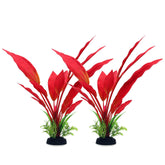 ALEGI Plantes Silk Aquarium 12 pouces, feuillage rouge réaliste pour décor vivant dans l'aquarium.