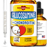 Alfa Love Pets glucosamine chat, bouteille 2oz, soutien articulation et mobilité