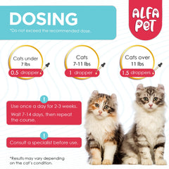 Alfa Pet L Lysine pour chats — complexe vitamines A et B, nutrition complémentaire.