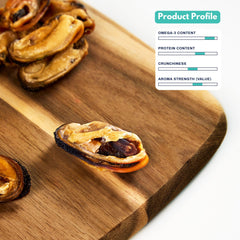 ALFIE'S TREATOS: morceaux lyophilisés de moules vertes, enrichissent l'alimentation et apportent oméga-3.