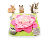 Alibuy tapis-reniflage-lapin-rose, stimulation sensorielle et enrichissement alimentaire.