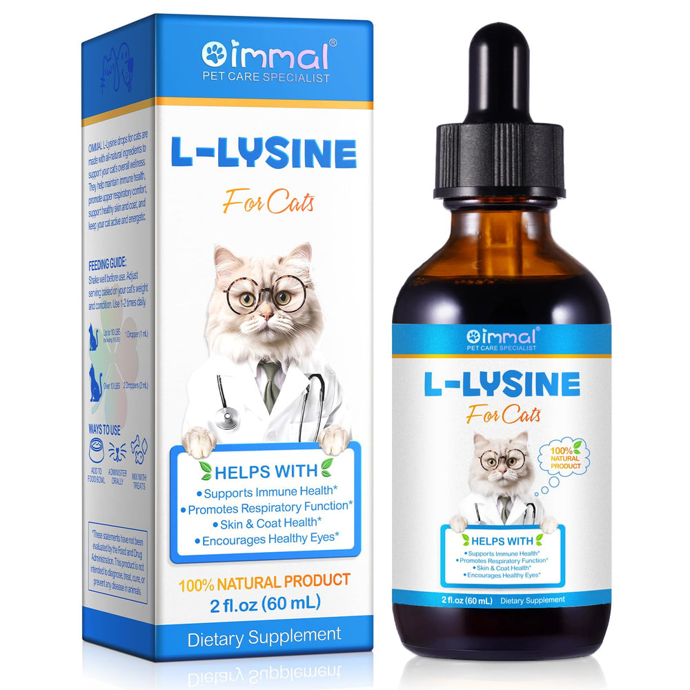 ALIVO L-Lysine pour chats: bouteille 60 ml prête à l’emploi pour soutenir l’immunité.