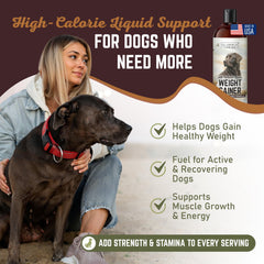 Doseur pratique All American Canine Gain Poids Liquide pour portions faciles.