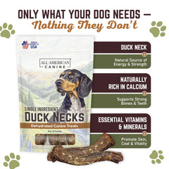 All American Canine – Texture ferme, cou de canard séché, récompense idéale pour dressage.