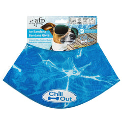 ALL FOR PAWS Bandana glace bleu: rafraîchissement durable pour chien lors des journées chaudes.
