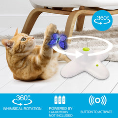 ALL FOR PAWS rotation-360-papillon-jouet-chat capte l'attention et encourage la poursuite.