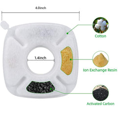 Allxin éponges pré-filtre pour fontaine chat 4 pouces, réduisent résidus.