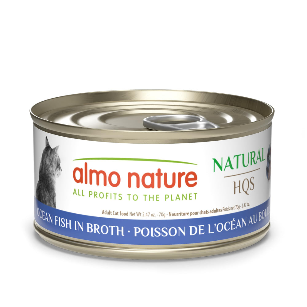 Almo Nature HQS chat poisson océan en bouillon 70 g, hydratation naturelle.