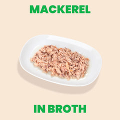 Texture maquereau effiloché en bouillon, appétence pour chats difficiles.