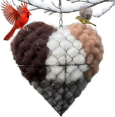 Nid cœur Alpaga : abri chaleureux prêt à accrocher pour petits oiseaux.