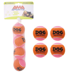 Balles AMA SPORT sifflets pour chien, couleur orange et rose, idéales pour le lancer.