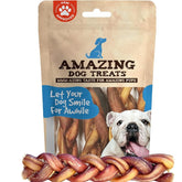Amazing Dog Treats bâton bulle braidé 6 pouces, parfait pour une mastication longue.