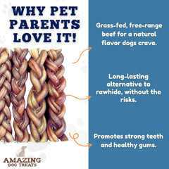 Amazing Dog Treats bâton bully sans additifs, ingrédients simples et sûrs.