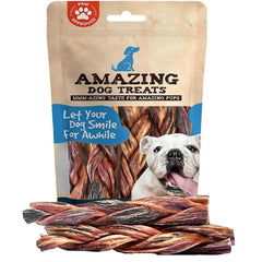 Bâtonnet gullet tressé Amazing Dog Treats de 15 cm prêt à récompenser le chien.