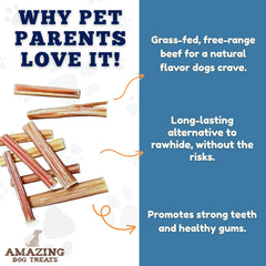 Bâtons bully sticks épais, parfaits pour les grandes races et la récompense durable.