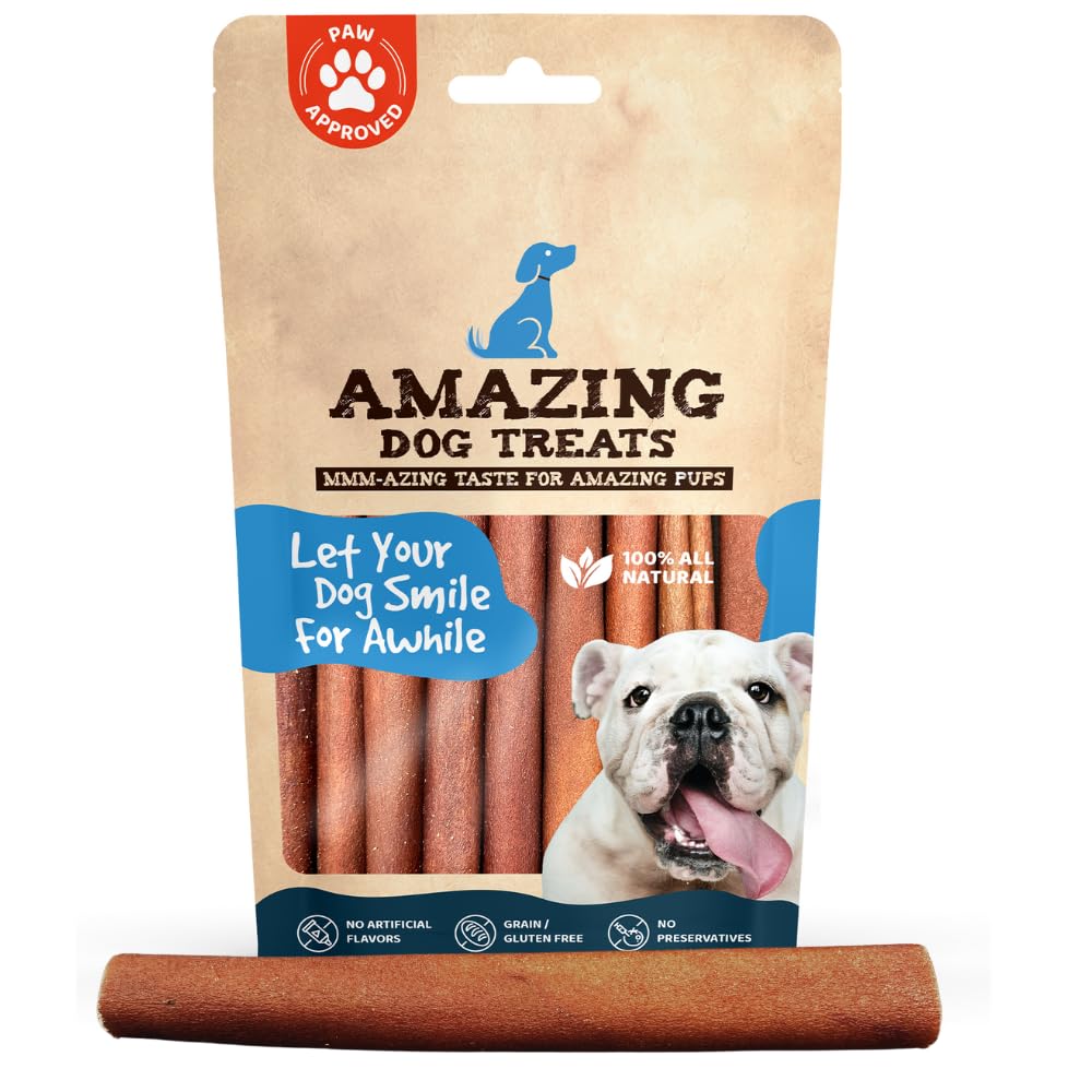 Emballage du collagene Amazing Dog Treats, alternative pratique au cuir brut.