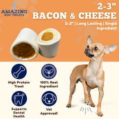 Amazing Dog Treats – os tibia farcis bacon fromage, aide potentielle à apaiser l’anxiété.