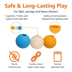 Balle Amazon Basics en caoutchouc beige pour jeu interactif.