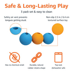 Amazon Basics balles caoutchouc: detail surface et rebond durable pour jeux actifs.
