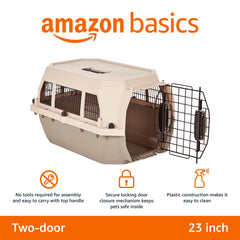 Caisse transport animaux Amazon Basics, plastique durable et fermeture sécurisée pour les voyages
