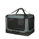 Amazon Basics boite-voyage animaux quatre-portes ouverte, pratique pour les trajets.