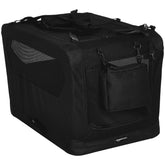 Cage chien portable Amazon Basics avec ouvertures en maille noir.
