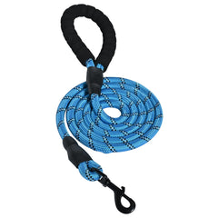 Laisse ronde Amazon Basics bleue de 6 pieds pour promenades quotidiennes en sécurité.