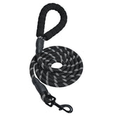 Laisse ronde Amazon Basics noir, vue d'ensemble, facile à manipuler pendant les promenades.
