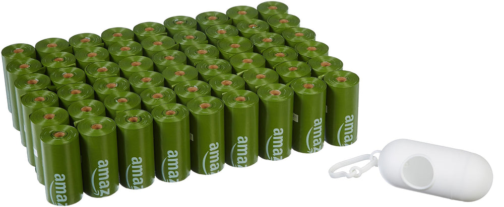 Amazon Basics sac à crottes avec distributeur et clip, pratique pour les sorties.