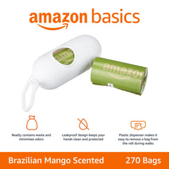 Sacs crottes mangue brésilienne Amazon Basics, rouleaux faciles à utiliser