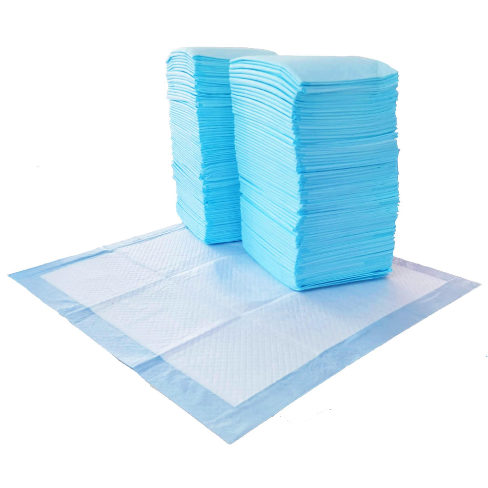 Amazon Basics tapis-pipi chiot 5 couches bleu blanc 22x22, idéal pour l'entraînement.