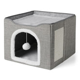 Amazon Basics chat maison 1 étage, vue d’ensemble confortable et sûre.