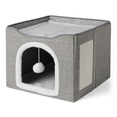 Amazon Basics chat maison 1 étage, vue d’ensemble confortable et sûre.