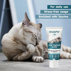 AmeizPet chat profitant d'un usage facile de la pâte anti-boules poils.